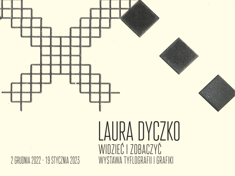 Grafika zapraszająca na wystawę Laury Dyczko